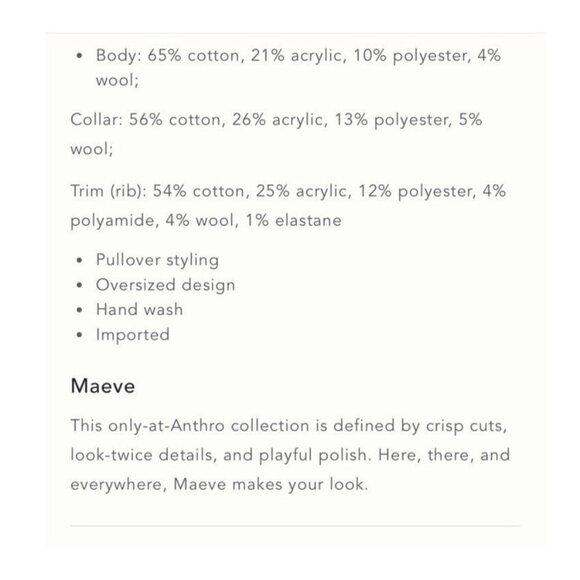 NWT Size XL - Anthropologie Oversized Graphic Monogram Sweater (NWT US$ 158) - Picture 9 of 16